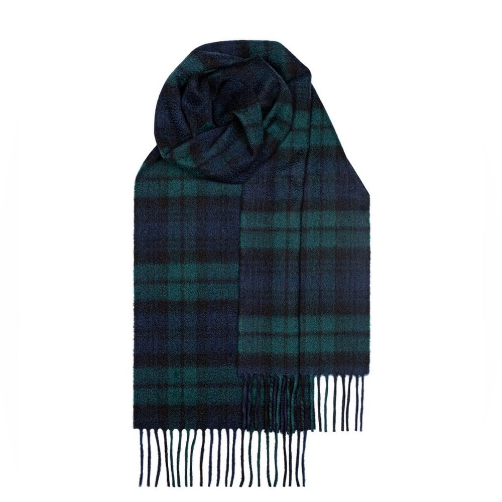 Beau Black Watch Modern Tartan Luxury Cashmere Scarf